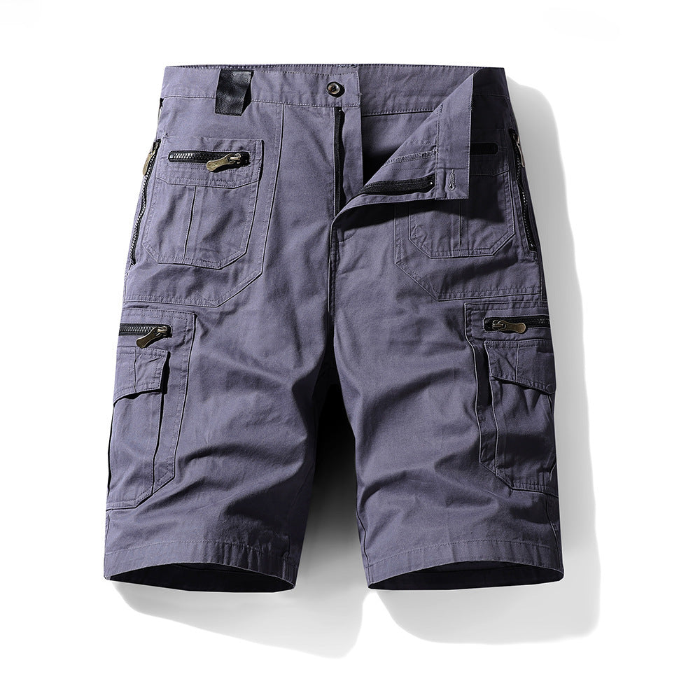 Pantalon de coton pur multi-poches d'été pour homme Solid Color Workwear Capri Pantalons pour homme Plus Si