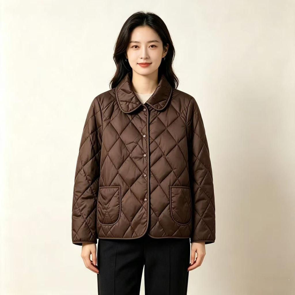 Manteau rembourré en coton avec un motif diamant pour mamans