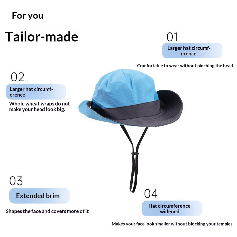 Chapeau à seau large en forme de soleil prêt à la queue de cheval