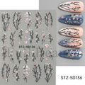 Stickers ongles adhésifs 3D embossé style ins