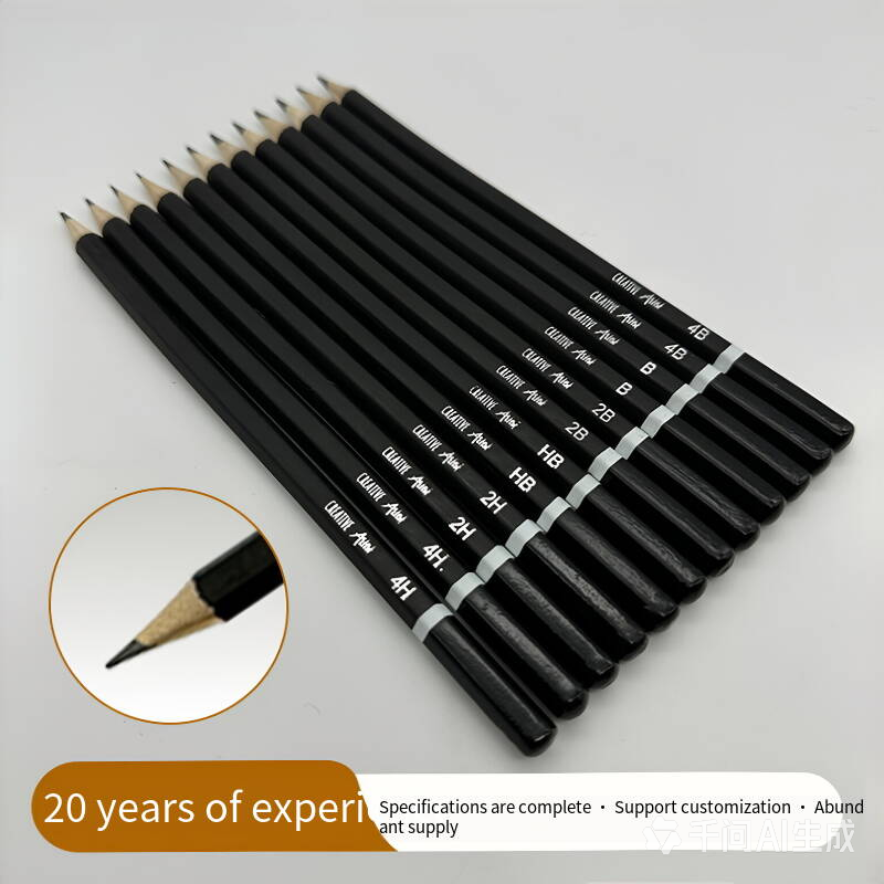 MOQ100 Pcs Sketching and Writing Ensemble de crayons de dessin de charbon