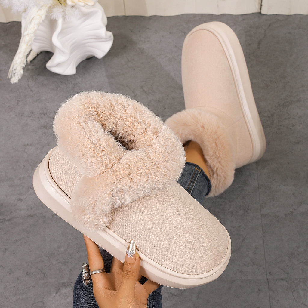 Arrivée d'hiver Bottes de neige à arbre court Bottes d'hiver casual Chauffe-pouffe Chauffe-chaussures plate-forme épais