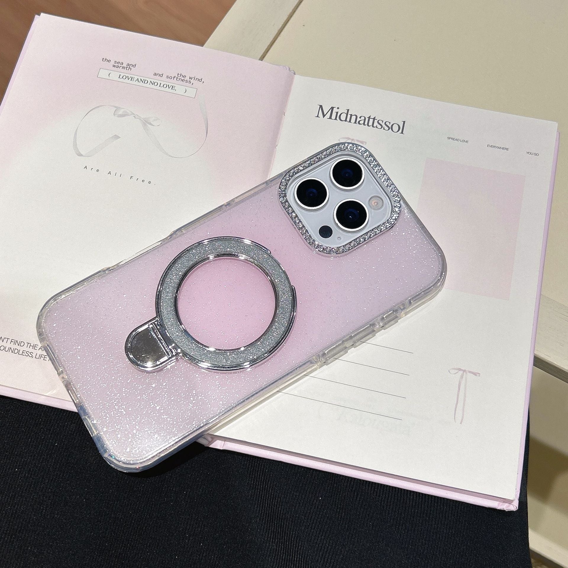 Epoxy Gradient Glitter avec des boîtiers rotatifs de téléphone mobile