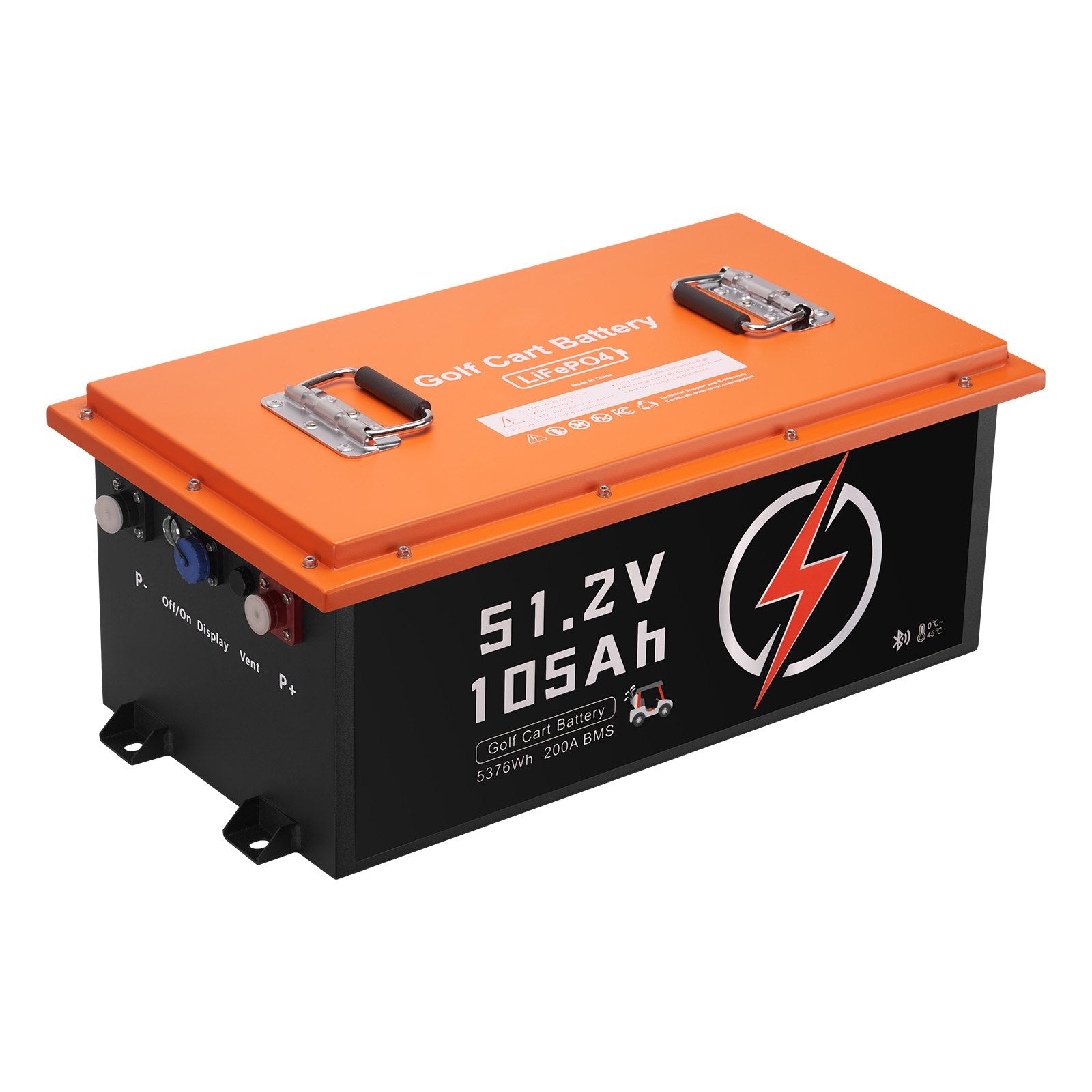 Batterie Lithium 48V 105Ah Golf Cart avec chargeur 20A et moniteur tactile