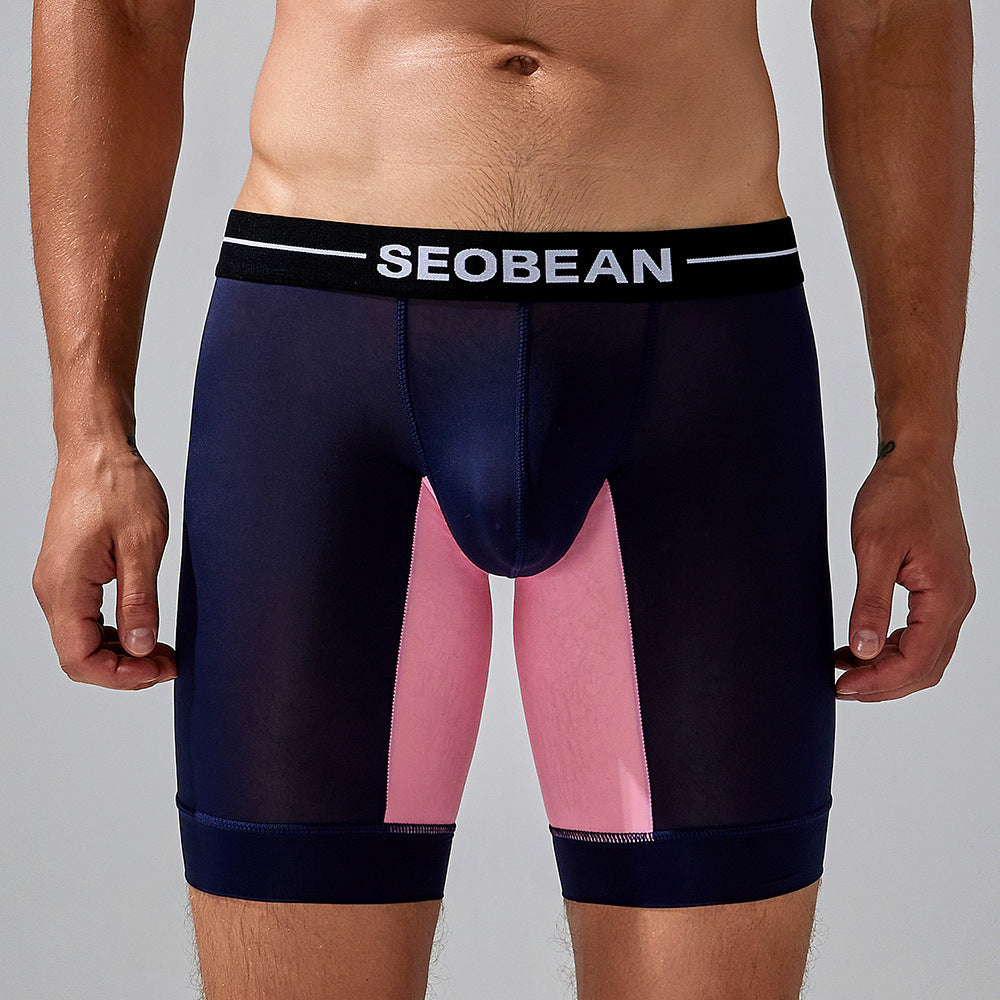 Sous-vêtements de printemps pour hommes Coloris assortis à long boxer pour hommes