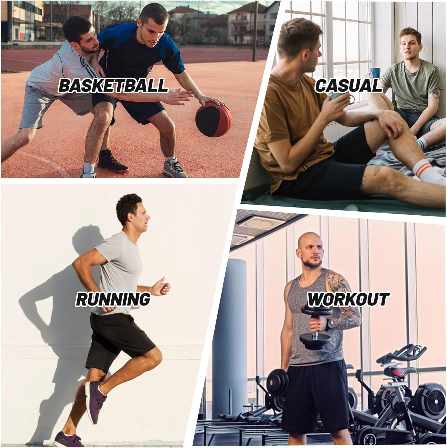 L'été des hommes en plein air enroulé rapide à sec respirant poche Casual Basketball courir F