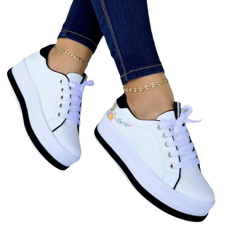 Femmes Round Toe Platform Bas Top Chaussures Casual