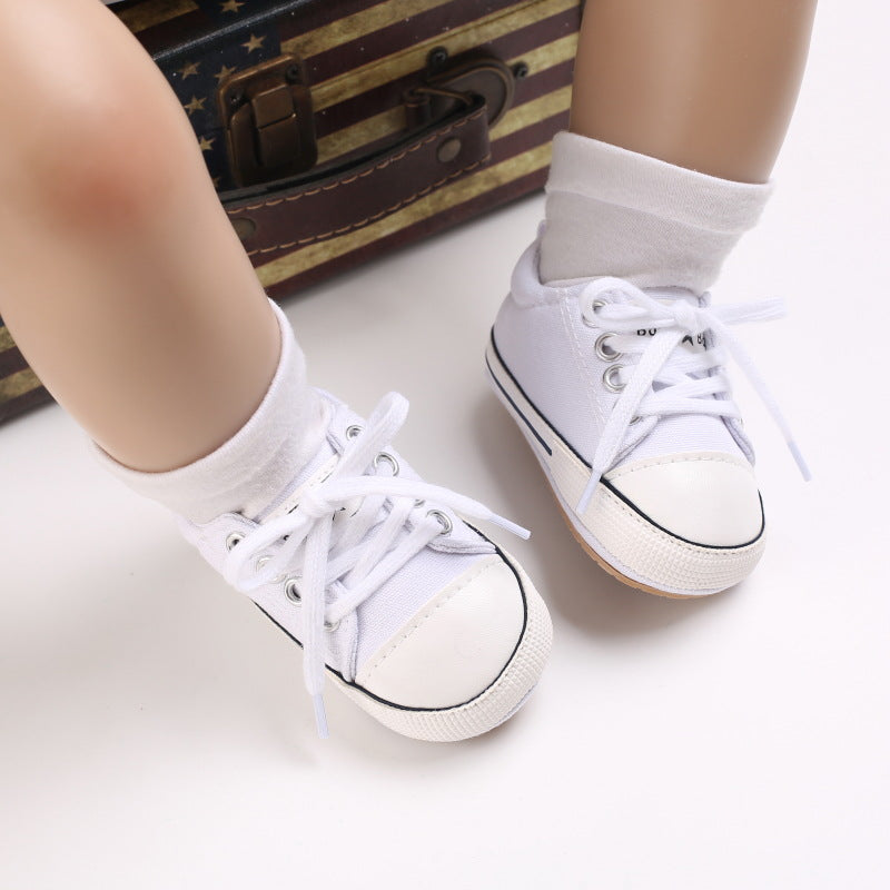 Semelle en caoutchouc antidérapante Homme et femme Bébé Lacing Casual Sports Chaussures pour tout-petit