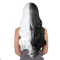 Ladys bicolores cheveux bouclés long Perruque