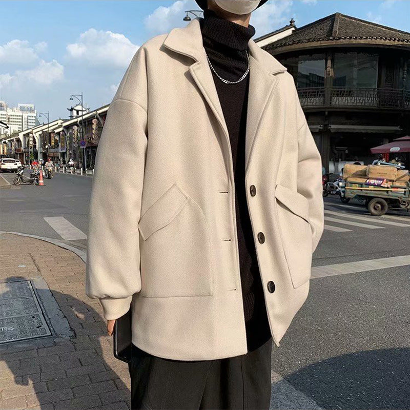 Manteau de trench tout-match pour hommes Casual Springfall Relaxed-fit