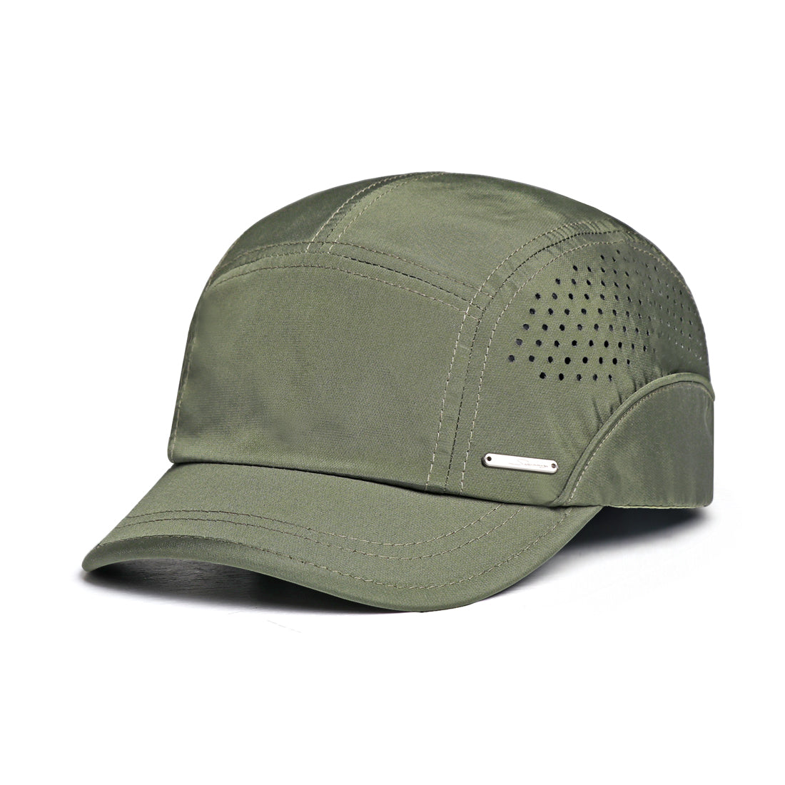 Cap de baseball respirant Mesh léger de printemps et d'été avec étiquette métallique latérale