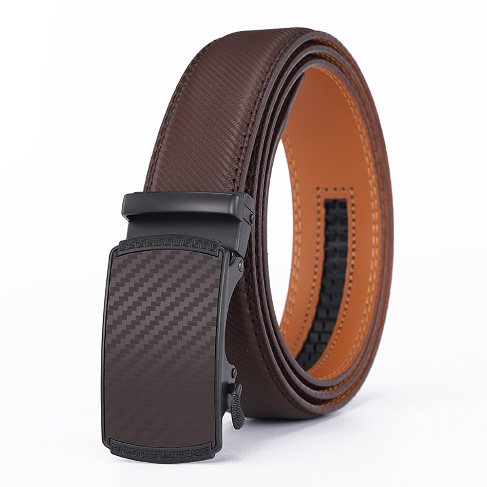Ceinture en cuir seconde couche pour hommes avec boucle automatique