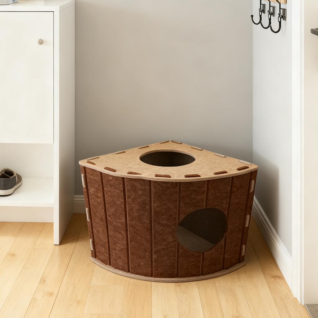 Four-Season Felt Fan-Shaped Cat Villa