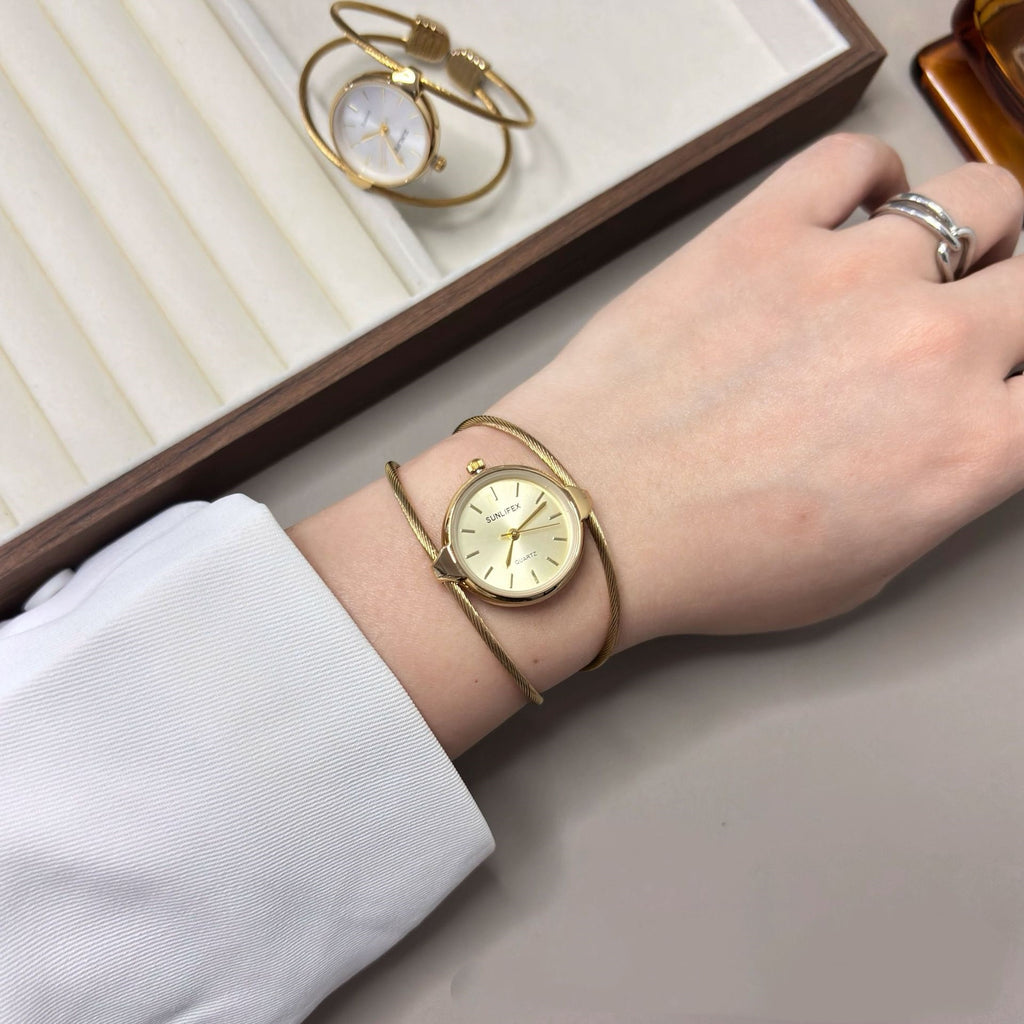 Femmes Minimaliste Montre Bangle Ouverte