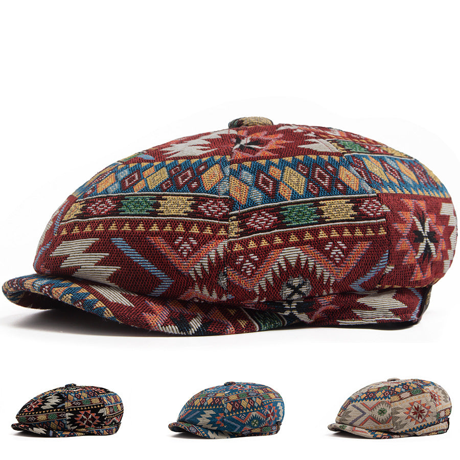 Chapeau octagonal de style ethnique bohème