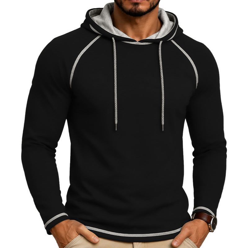 T-shirt à capuche manches longues pour hommes Top sport