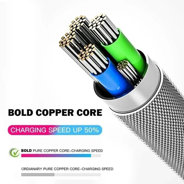 Adaptateur de câble de charge rapide 3 en 1 LED pour câble de chargeur Micro USB de type C