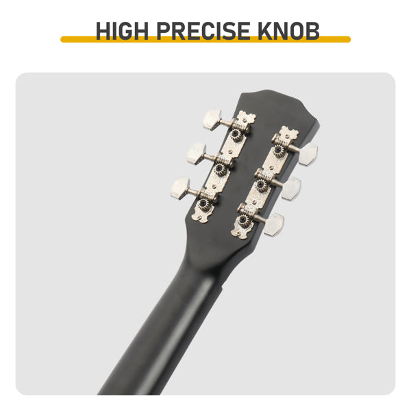 Guitare acoustique noir mat de 41 pouces en forme de barrique avec choix