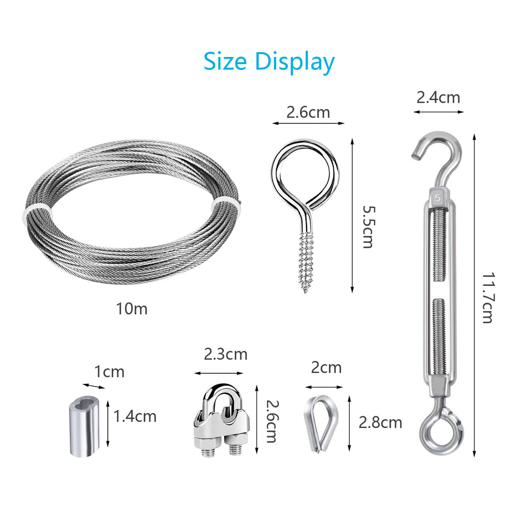 Set de câble en acier 26 pièces avec accessoires pour le travail du câble et fixations—industriel Hardwar