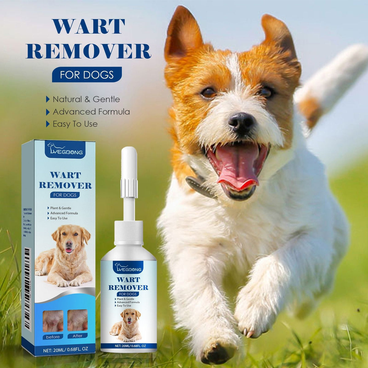 Yegbong Pet Solution de soins de la peau Étiquette de la peau et solution de soins de la peau