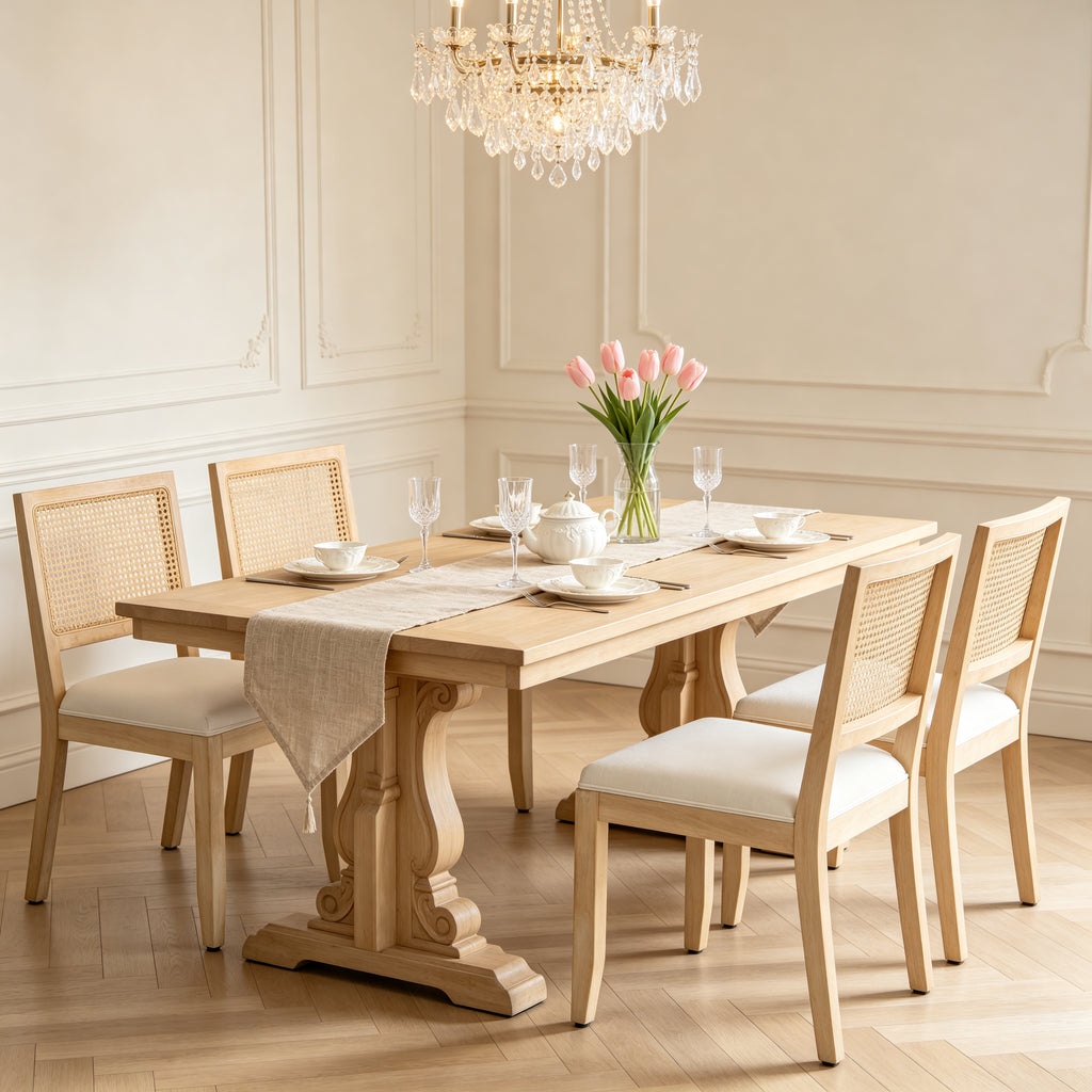 Agritourisme Rattan Chaises à manger Ensemble de 2