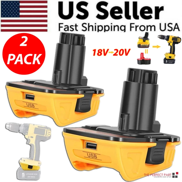Convertisseur d'adaptateur 2X 18V à 20V MAX DCA1820 pour batterie Li-ion 20 volts