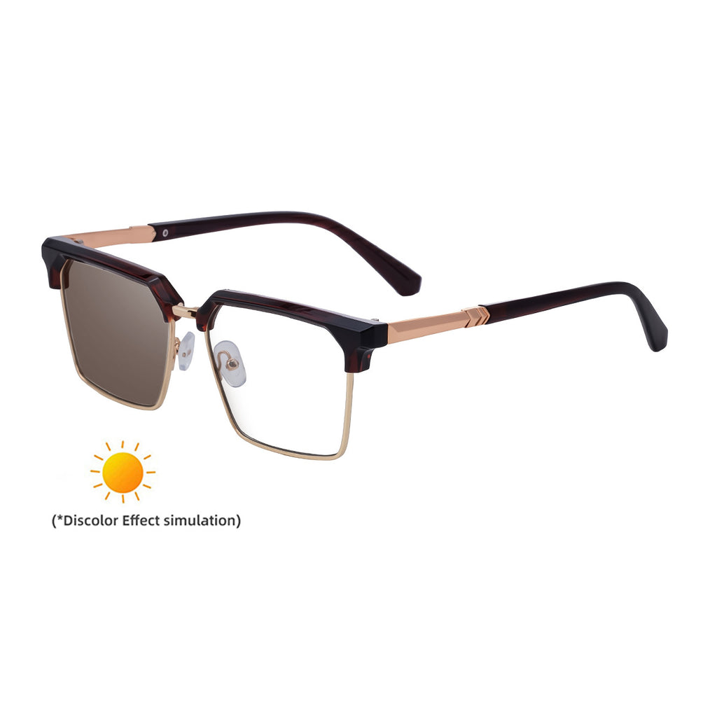 Lunettes de soleil européennes et américaines pour sourcils de mode à demi-forme en couleur changeante pour hommes
