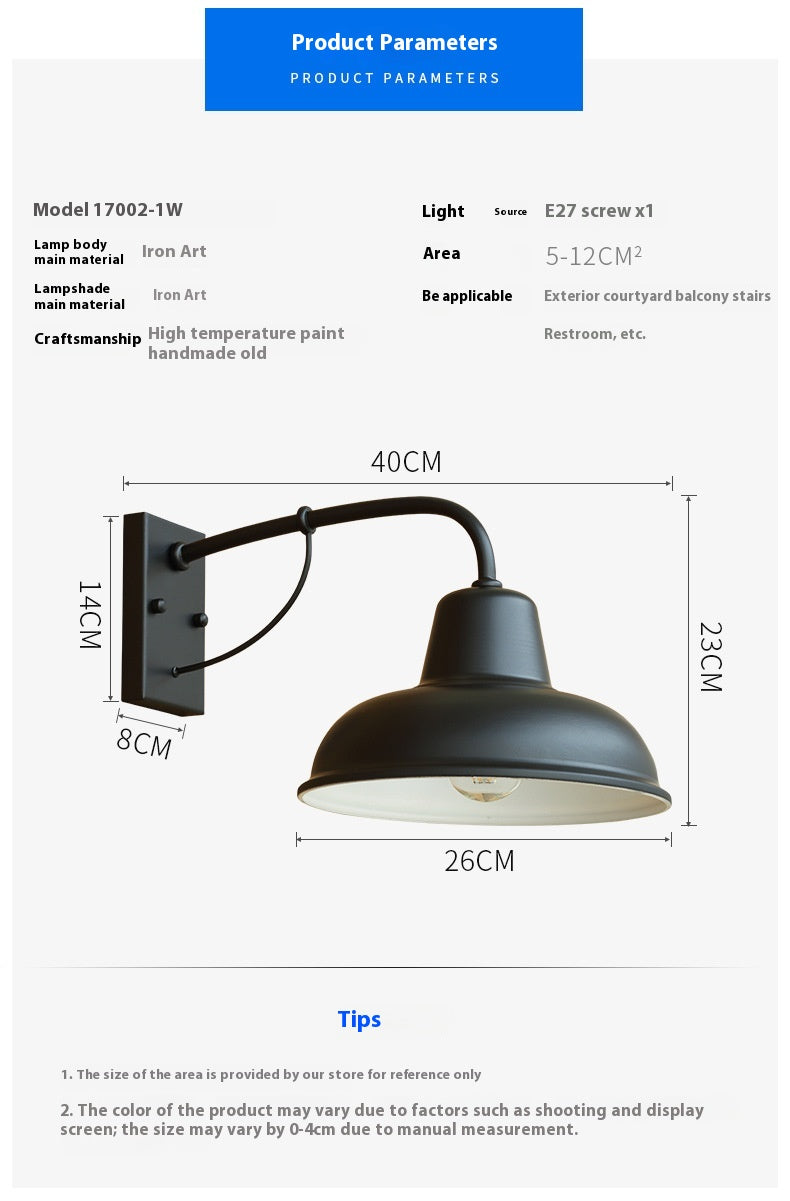 Lampe murale extérieure rétro LED