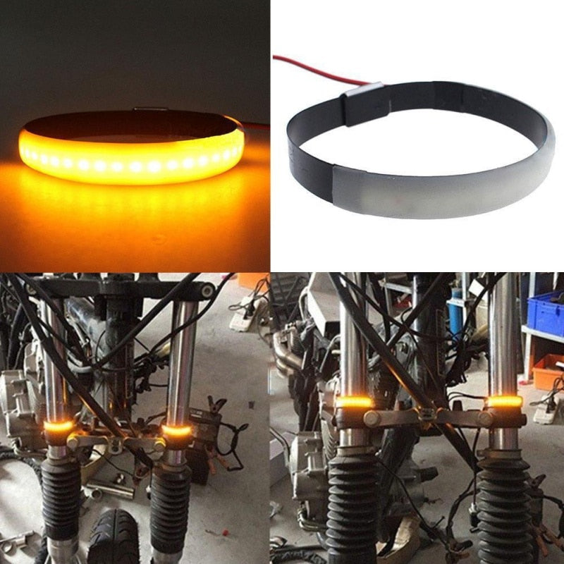 Signal de virage de l'anneau LED à choc avant de moto