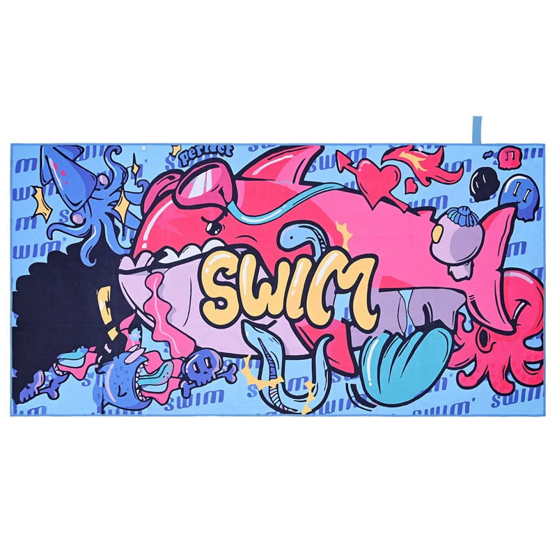 Serviette de plage en microfibre à double bord de corail