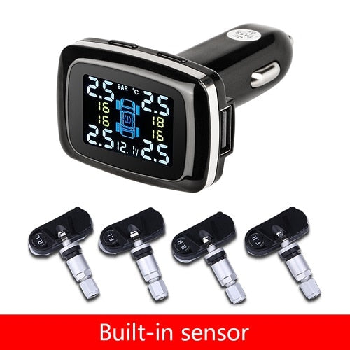 Système de surveillance de la pression des pneus Capteurs Cigarette Lighter USB port Auto Security Alarm Sys