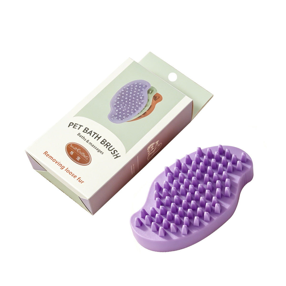 Brosse de bain pour animaux de compagnie Brosse de massage double-soudage