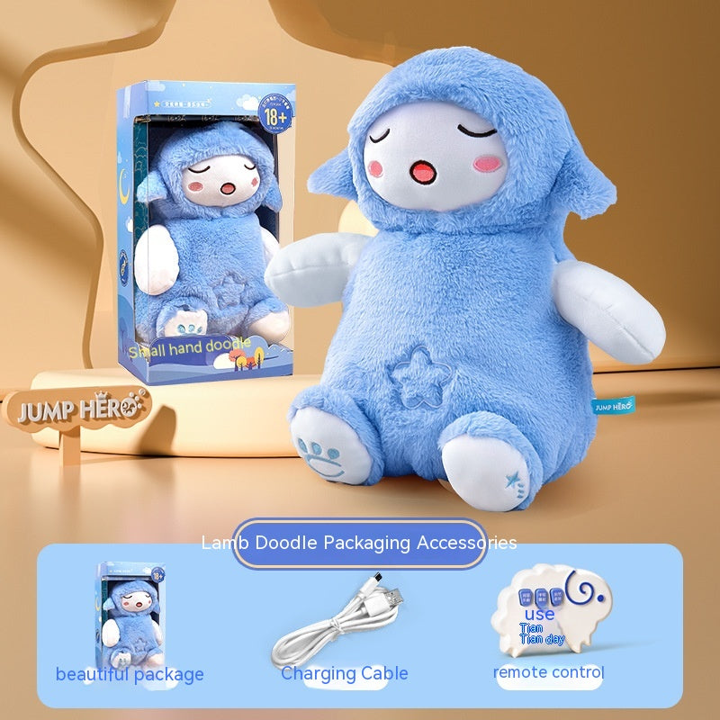 Cloak Man Lamb Toot bébé peluche poupée nouveau-né son et lumière jouets apaisants