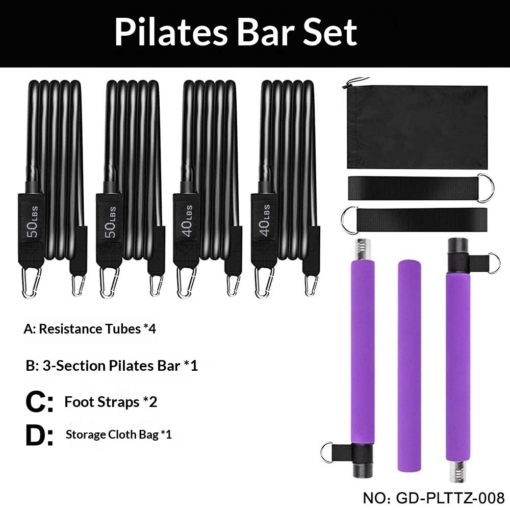 Multifonctionnel force entraînement fitness Pilates bâton avec trois sections