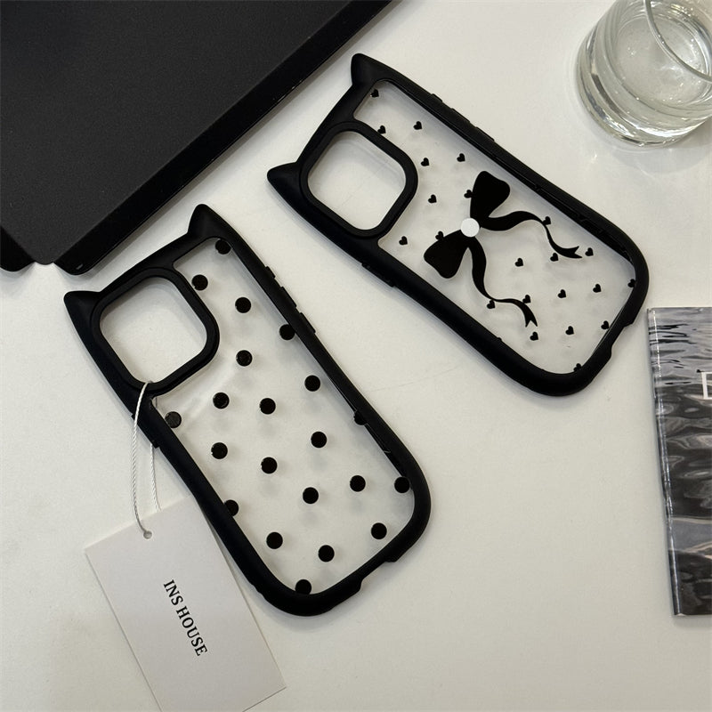 Polka point approprié pour les oreilles de chat cas de téléphone