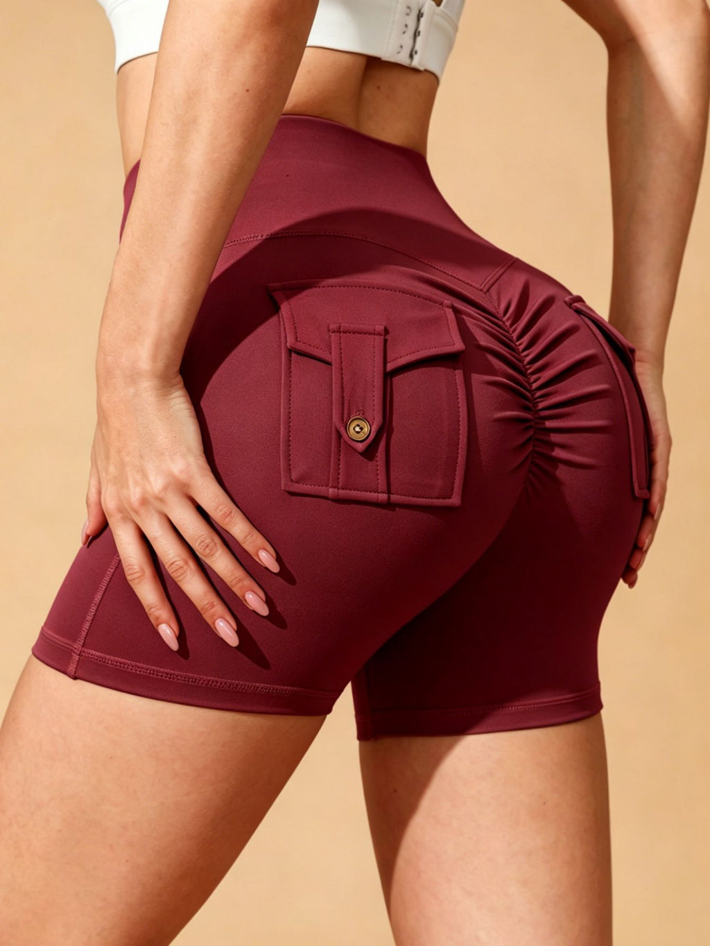 Shorts de yoga de poche pour femmes High-Waited Butt-Lifting entraînement Sports Style extérieur Yoga Pan