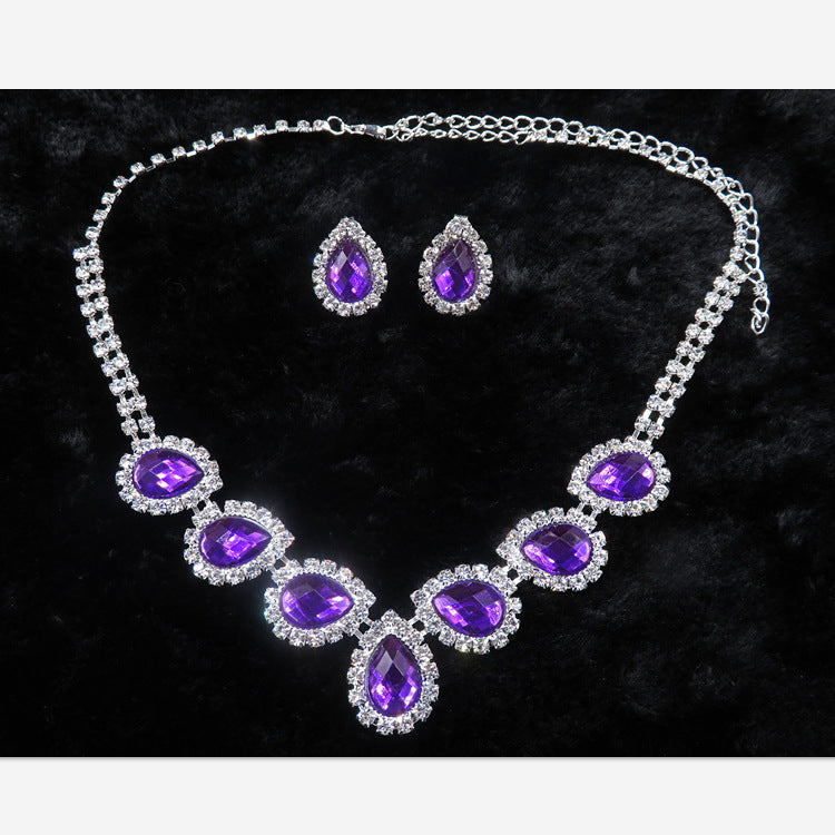 La Bijoux Mariée Couleur Boucles d'oreilles Diamant Collier ensemble de collier de mode peut être personnalisé