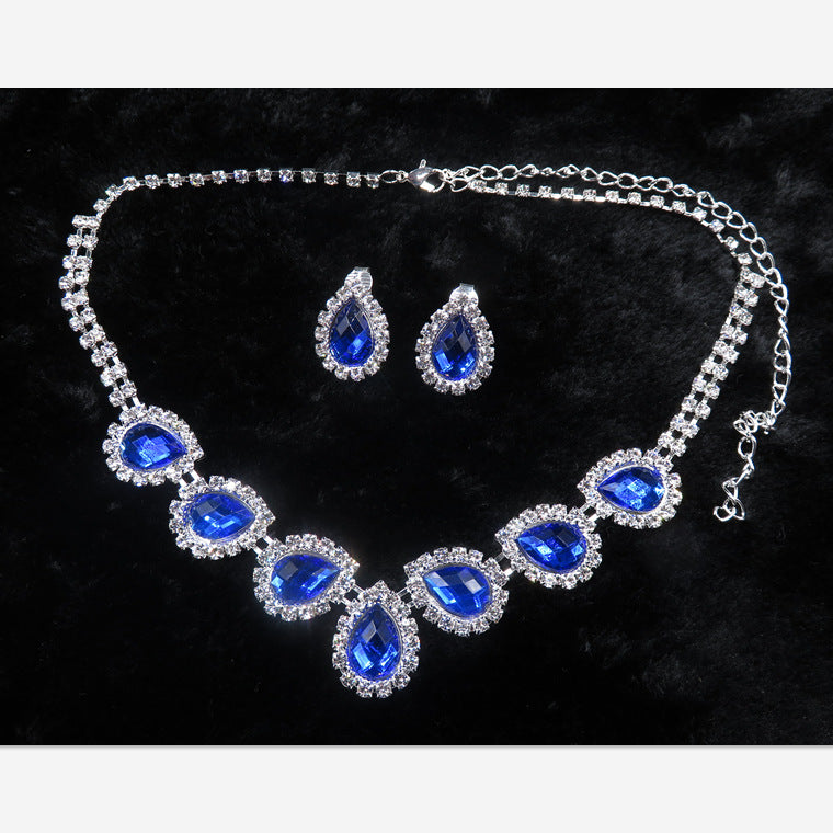 La Bijoux Mariée Couleur Boucles d'oreilles Diamant Collier ensemble de collier de mode peut être personnalisé
