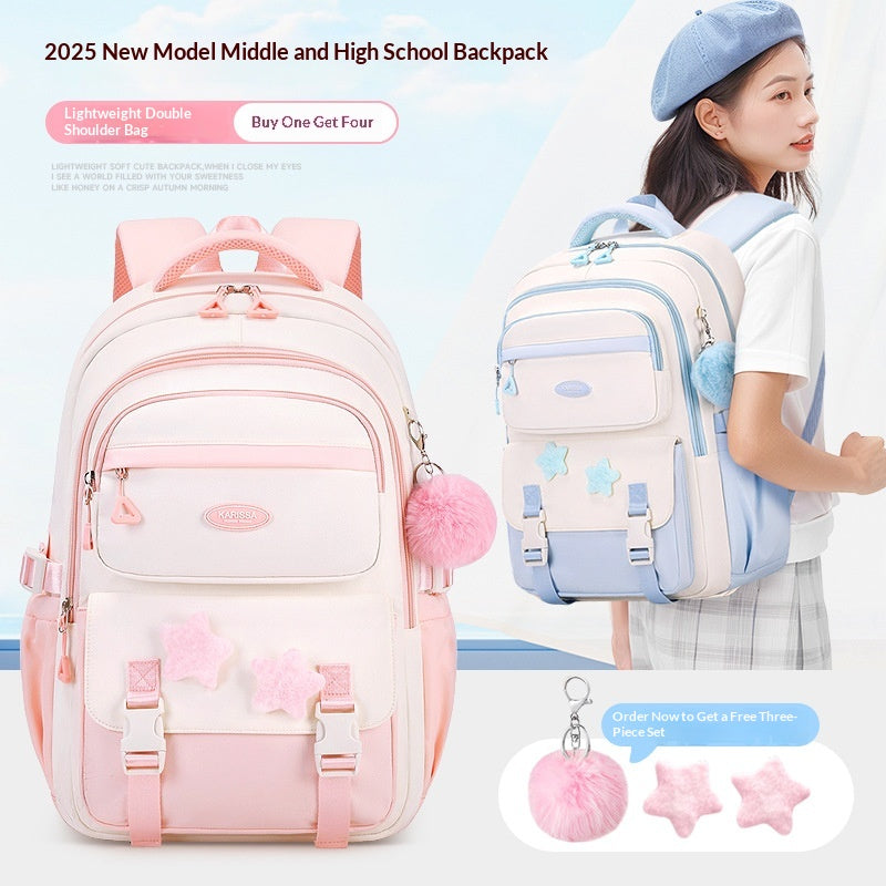 Moyen école et lycée filles sac à dos avec Trolley Sleeve