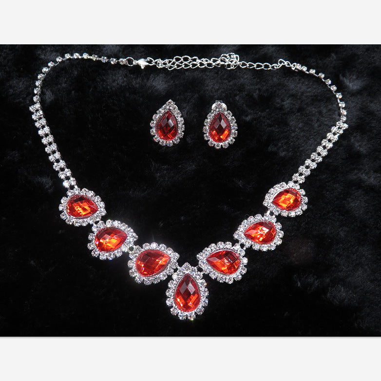 La Bijoux Mariée Couleur Boucles d'oreilles Diamant Collier ensemble de collier de mode peut être personnalisé