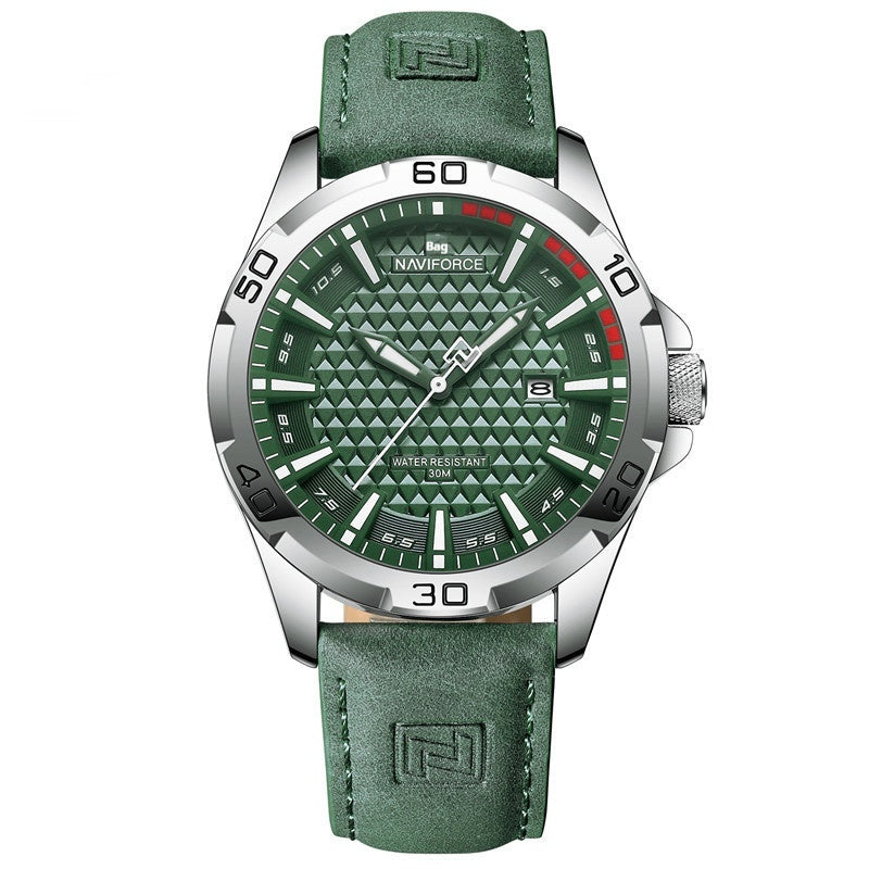NAVIFORCE Marque Hommes Mode Montres Quartz Homme cuir Stra