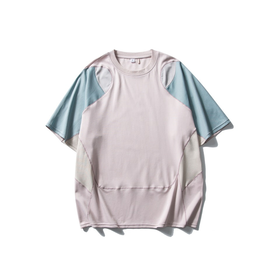 Tee-shirt de sport contrastante de couleur contrastante pour homme