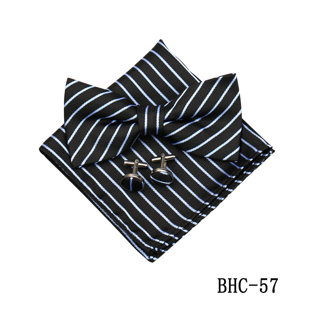 Mens Paisley Bow Tie Pocket Square et Cufflinks