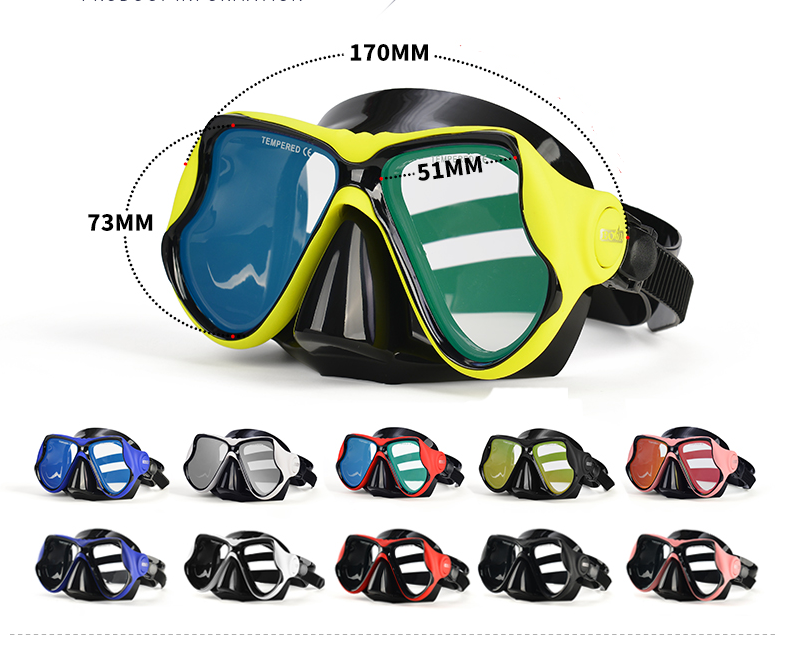 Snorkeling Sambo Set Snorkel complet à sec Grand cadre Anti-fog Myopia Gants Equipme de natation