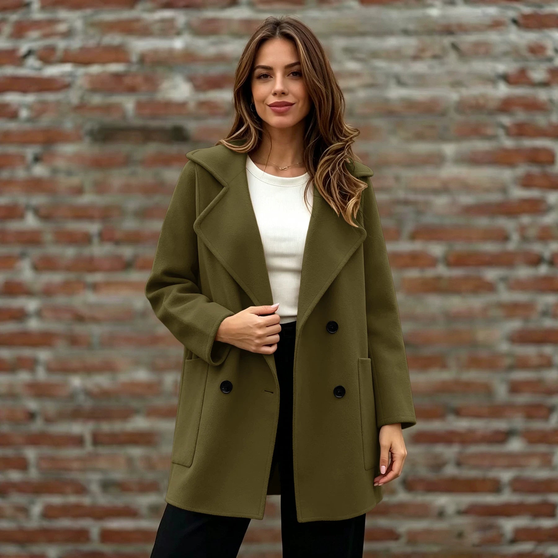 Manteau de laine à double-bras