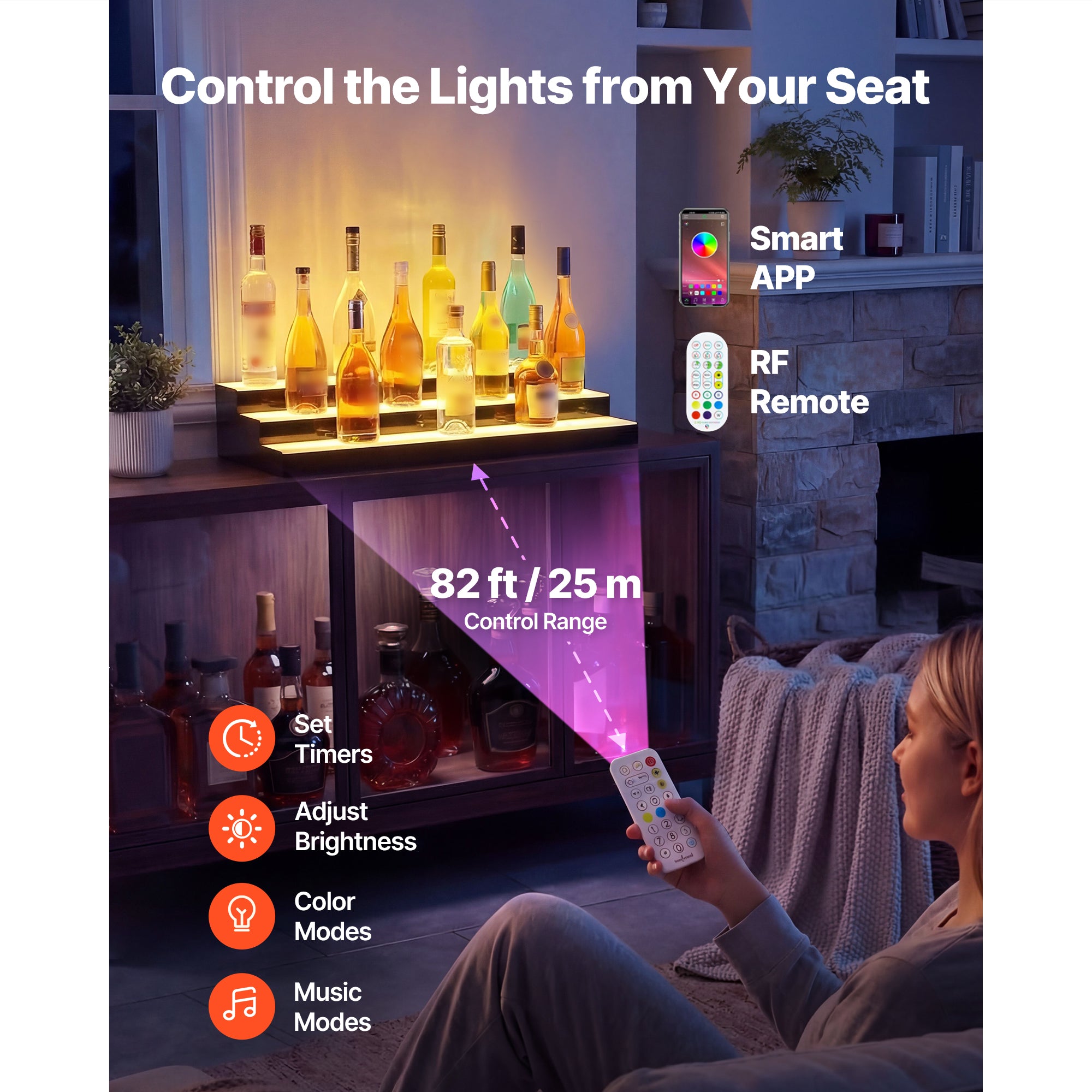 Affichage LED de bouteille d'alcool éclairé