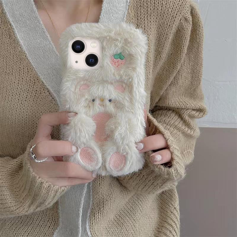 Étui téléphonique en peluche japonaise et coréenne