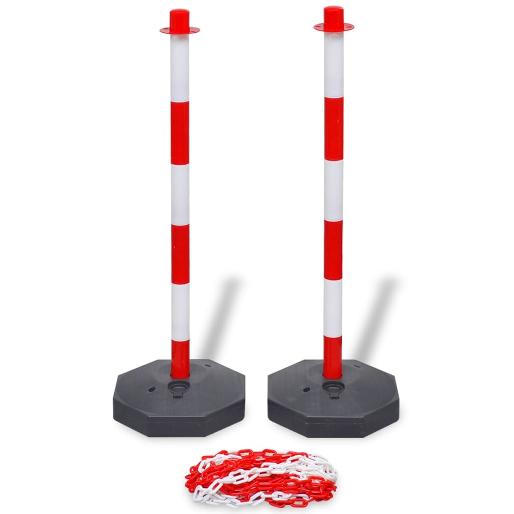 Set de poste avec chaîne de barrière 10 m