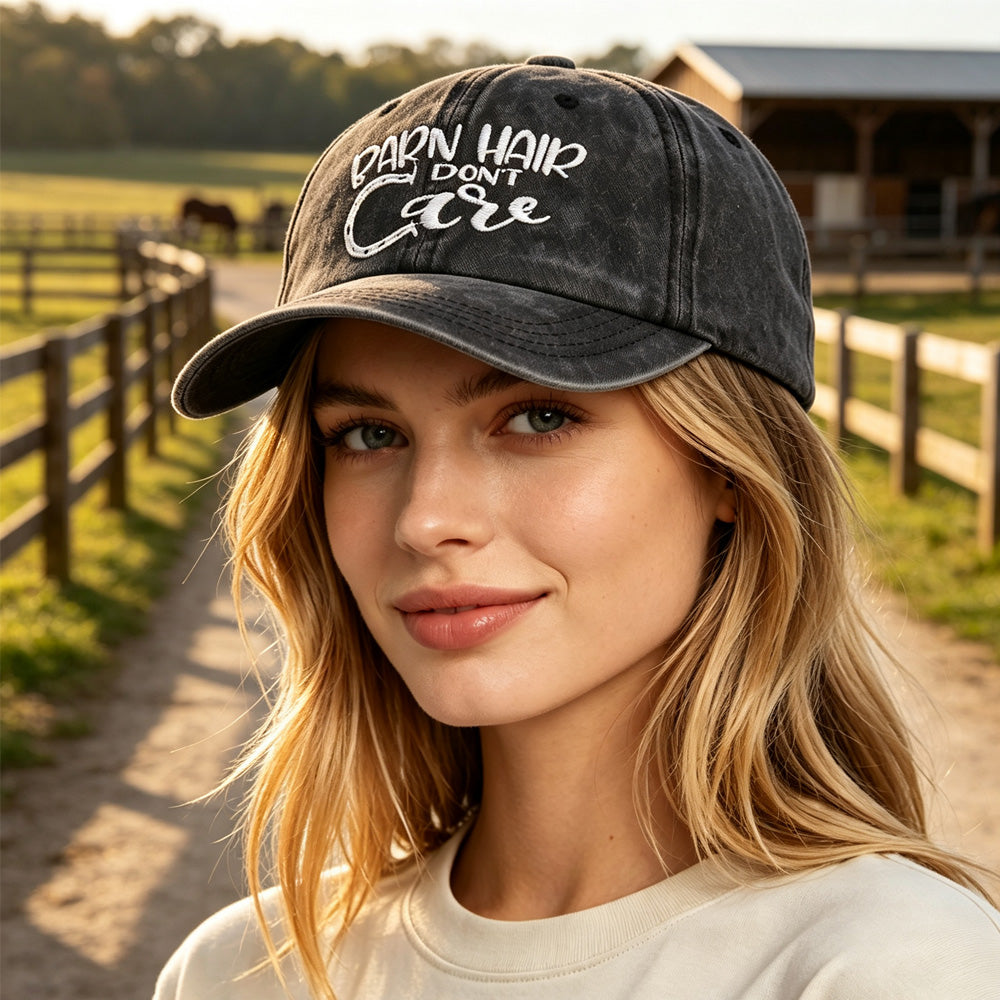 2pcs Cheveux de la grange Ne se soucie pas Vintage Lavé Casquette de baseball pour hommes Femmes