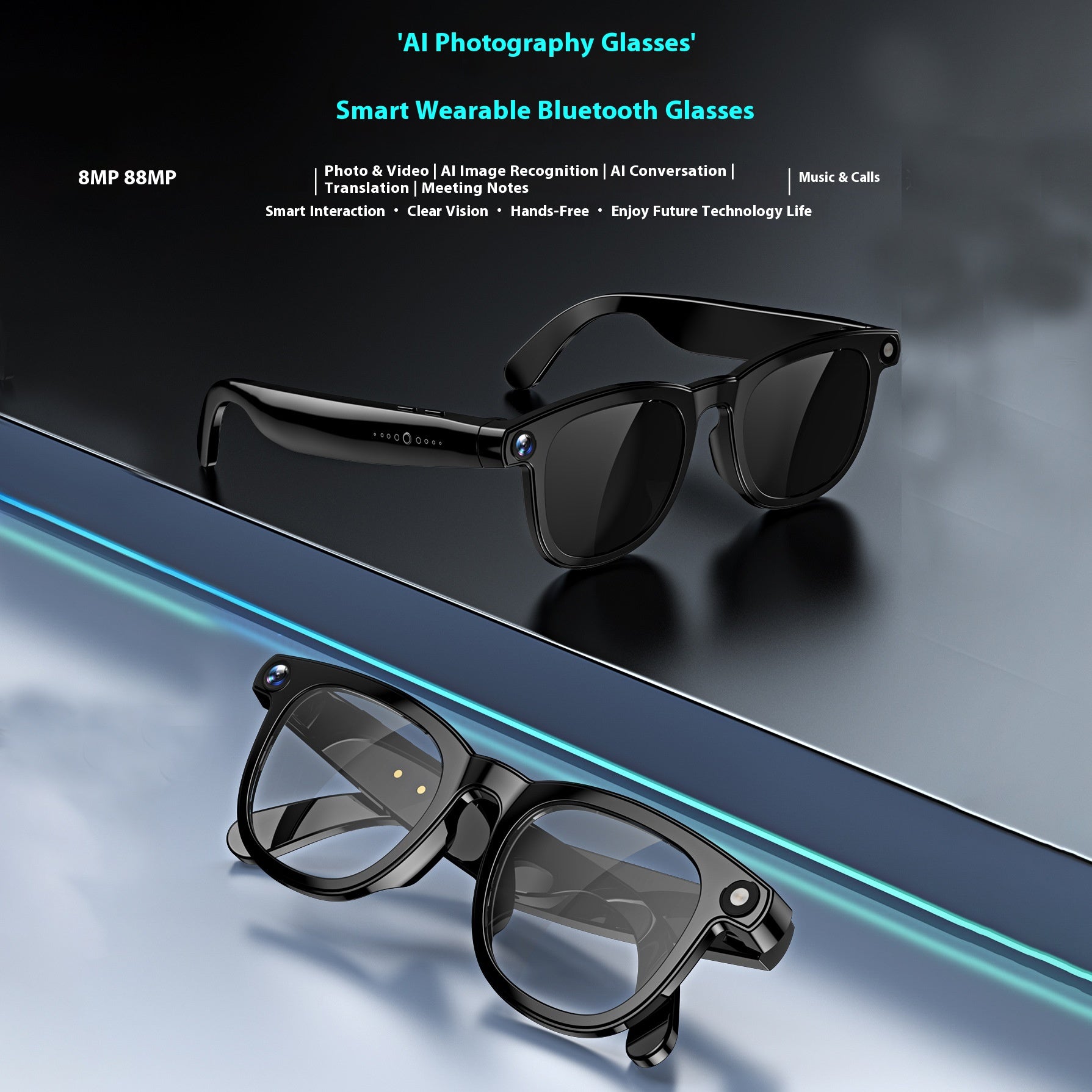 Ai Smart Glasses 800w Double objectif